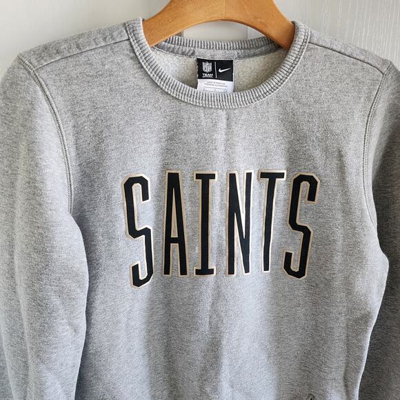 NIKE x NFL Team Apparel New Orleans Saints Gray Black Sweatshirt – Women's Small - Picture 2 of 8